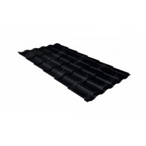 ГРАНД ЛАЙН Металлочерепица Кредо (Kredo) v01 0,5 Rooftop Бархат RAL 9005 черный 188352