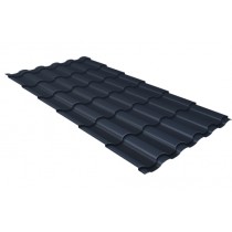 ГРАНД ЛАЙН Металлочерепица Кредо (Kredo) v01 0,5 Atlas X RAL 7024 мокрый асфальт 565455