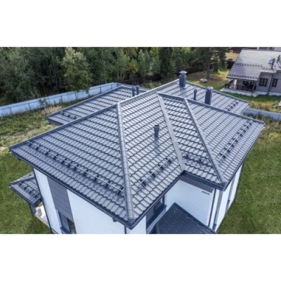 Металлочерепица Grand Line квинта плюс c 3D резом 0,5 Satin RAL 7024 мокрый асфальт — 265170 Металлочерепица Grand Line квинта плюс c 3D резом 0,5 Satin RAL 7024 мокрый асфальт — 265170