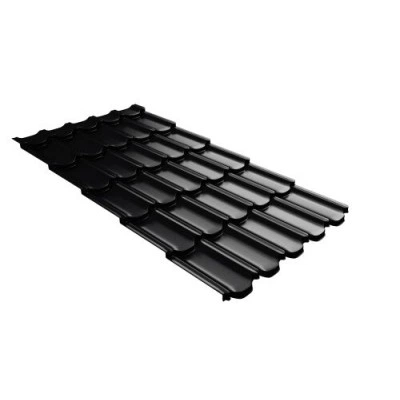 Металлочерепица Grand Line квинта плюс c 3D резом 0,5 PurPro Matt 275 RAL 9005 черный — 378963