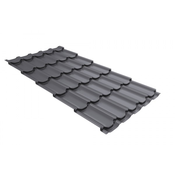 ГРАНД ЛАЙН Металлочерепица Квинта плюс (Kvinta plus) 0,5 Satin RAL 7004 сигнальный серый 160152