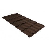 ГРАНД ЛАЙН Металлочерепица Квинта плюс (Kvinta plus) 0,5 PurPro Matt 275 RAL 8017 шоколад 378957