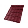 ГРАНД ЛАЙН Металлочерепица Квинта плюс (Kvinta plus) 0,5 Satin Matt RAL 3005 красное вино 386249