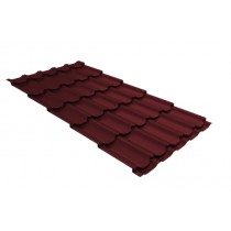 ГРАНД ЛАЙН Металлочерепица Квинта плюс (Kvinta plus) 0,5 Satin Matt TX RAL 3005 красное вино 531067