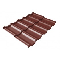 ГРАНД ЛАЙН Профиль волновой модульный Квинта Uno c 3D резом 0,5 GreenCoat Pural BT, matt RR 29 красный (RAL 3009 оксидно-красный) 201696