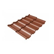 Металлочерепица модульная Grand Line квинта Uno c 3D резом 0,5 Satin Matt RAL 8004 терракота