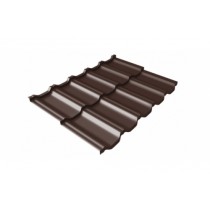 ГРАНД ЛАЙН Металлочерепица модульная квинта Uno c 3D резом 0,5 Satin Matt RAL 8017 шоколад 240850