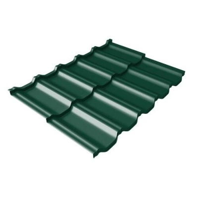 Металлочерепица модульная Grand Line квинта Uno c 3D резом 0,5 PurLite Matt RAL 6005 зеленый мох — 457449