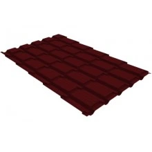 Металлочерепица Grand Line Верховье квадро профи 0,5 Satin RAL 3005 красное вино