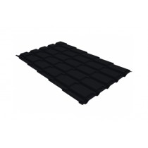 ГРАНД ЛАЙН Металлочерепица Верховье квадро профи 0,45 Drap RAL 9005 черный 455584