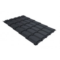 ГРАНД ЛАЙН Металлочерепица Верховье квадро профи 0,5 Atlas X RAL 7024 мокрый асфальт 565383