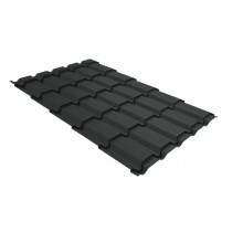 ГРАНД ЛАЙН Металлочерепица Верховье квадро профи 0,5 Drap TX RAL 7016 антрацитово-серый 569284