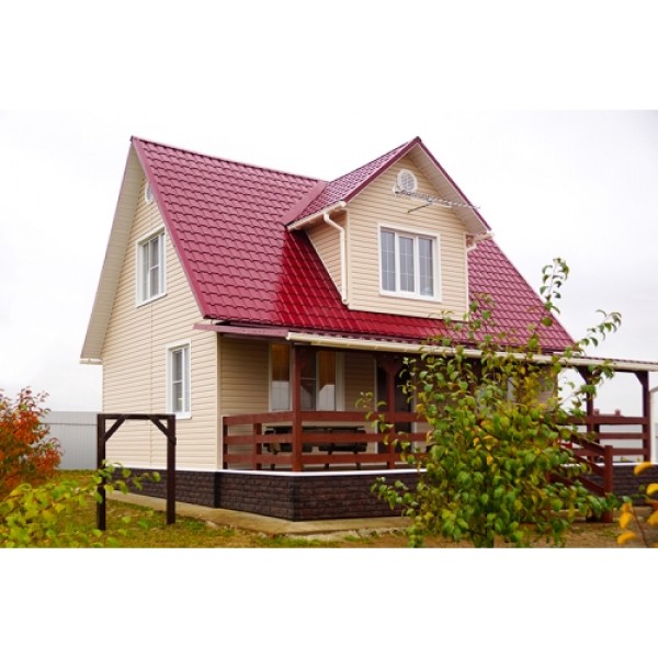 ГРАНД ЛАЙН Металлочерепица квадро профи 0,5 Satin RAL 3005 красное вино 76793