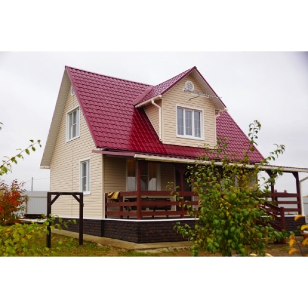 ГРАНД ЛАЙН Металлочерепица квадро профи 0,5 Satin RAL 3005 красное вино 76793