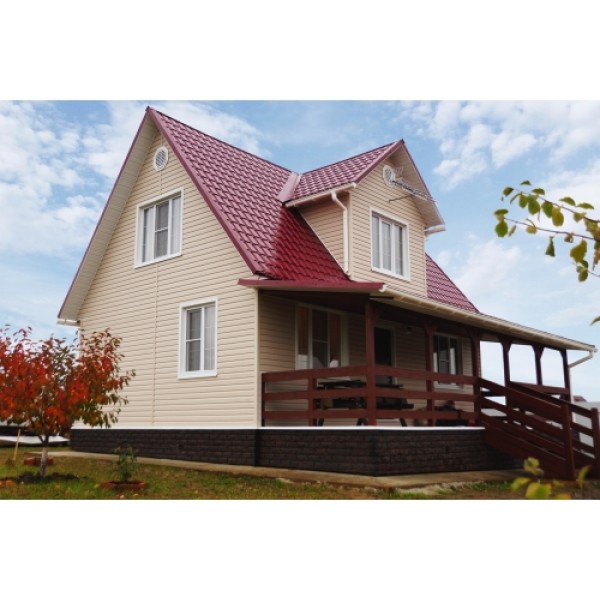 ГРАНД ЛАЙН Металлочерепица квадро профи 0,5 Satin RAL 3005 красное вино 76793