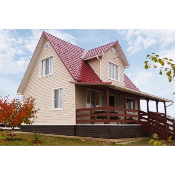 ГРАНД ЛАЙН Металлочерепица квадро профи 0,5 Satin RAL 3005 красное вино 76793