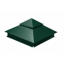 ГРАНД ЛАЙН Колпак на столб двойной 390х390мм 0,45 ПЭ RAL 6005 зеленый мох 154223