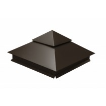 ГРАНД ЛАЙН Колпак на столб двойной 390х390мм 0,5 Satin с пленкой RR 32 темно-коричневый 194037