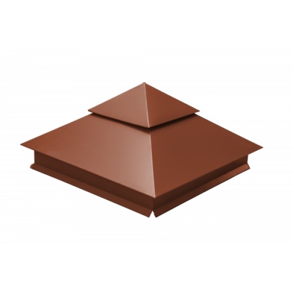 ГРАНД ЛАЙН Колпак на столб двойной 390х390мм 0,5 Satin Matt с пленкой RAL 8004 терракота 425776 ГРАНД ЛАЙН Колпак на столб двойной 390х390мм 0,5 Satin Matt с пленкой RAL 8004 терракота 425776