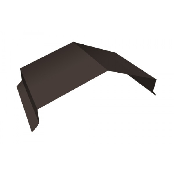 ГРАНД ЛАЙН Парапетная крышка угольная 390мм 0,45 PE-Double с пленкой RR 32 темно-коричневый (2,5м) 542457