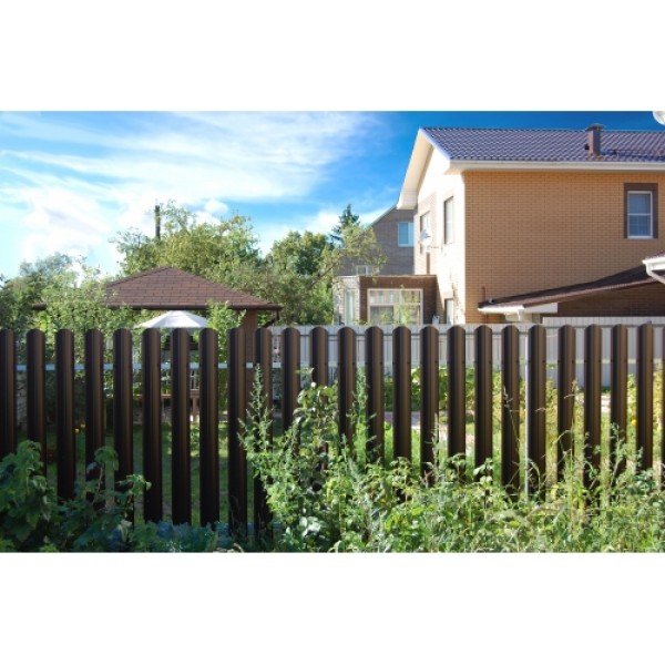 ГРАНД ЛАЙН Штакетник Круглый фигурный 0,45 PE-Double RAL 8017 шоколад 103148