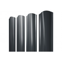 ГРАНД ЛАЙН Штакетник Круглый фигурный 0,45 Drap RAL 7016 антрацитово-серый 273662
