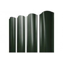ГРАНД ЛАЙН Штакетник Круглый фигурный 0,5 GreenCoat Pural BT RR 11 темно-зеленый (RAL 6020 хромовая зелень) 399905