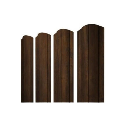 Штакетник Grand Line Круглый фигурный 0,45 Print Elite Chestnut Wood — 423481