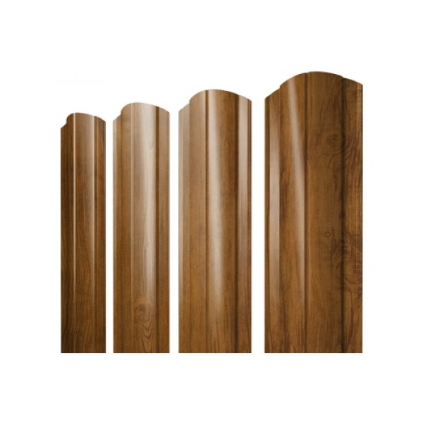 ГРАНД ЛАЙН Штакетник Круглый фигурный 0,45 Print-Double Premium Golden Wood 432113