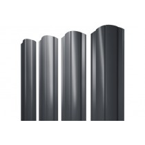 ГРАНД ЛАЙН Штакетник Круглый фигурный 0,4 PE RAL 7024 мокрый асфальт 446837