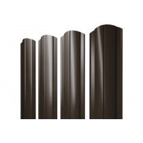 ГРАНД ЛАЙН Штакетник Круглый фигурный 0,4 PE RR 32 темно-коричневый 531472