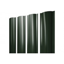 ГРАНД ЛАЙН Штакетник Круглый с прямым резом 0,5 GreenCoat Pural BT RR 11 темно-зеленый (RAL 6020 хромовая зелень) 399592