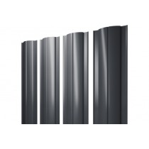 ГРАНД ЛАЙН Штакетник Круглый с прямым резом 0,4 PE-Double RAL 7024 мокрый асфальт 409128