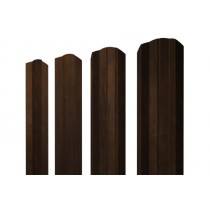 ГРАНД ЛАЙН Штакетник М-образный B фигурный 0,45 Print Elite Chestnut Wood 425851