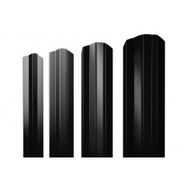 ГРАНД ЛАЙН Штакетник М-образный B фигурный 0,45 PE-Double RAL 9005 черный 453925