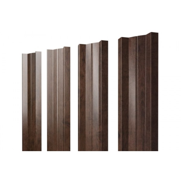 ГРАНД ЛАЙН Штакетник М-образный А с прямым резом 0,45 Print-Double Premium Antique Wood 290660