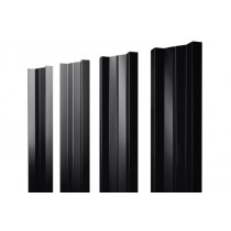 ГРАНД ЛАЙН Штакетник М-образный А с прямым резом 0,45 PE RAL 9005 черный 458960