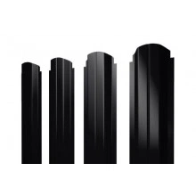 Штакетник Grand Line П-образный А фигурный 0,5 Quarzit lite RAL 9005 черный