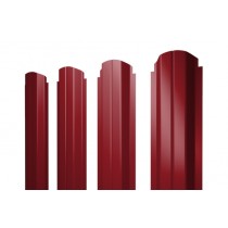 ГРАНД ЛАЙН Штакетник П-образный А фигурный 0,45 PE RAL 3003 рубиново-красный 176168