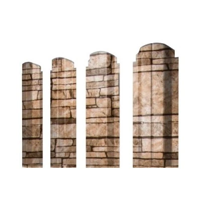 Штакетник Grand Line П-образный А фигурный 0,45 Print Elite Sand Stone TwinColor — 180746