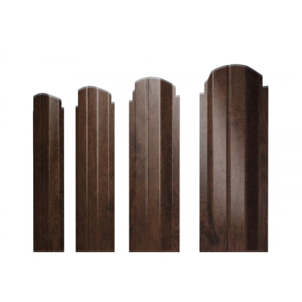 ГРАНД ЛАЙН Штакетник П-образный А фигурный 0,45 Print-Double Premium Antique Wood 290664