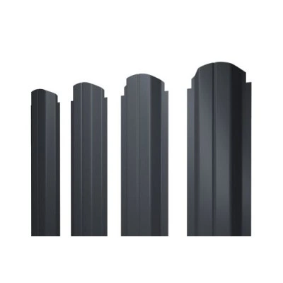 Штакетник П-образный B фигурный Grand Line 0,4 ПЭ RAL 7024 мокрый асфальт — 291274 Штакетник П-образный B фигурный Grand Line 0,4 ПЭ RAL 7024 мокрый асфальт — 291274
