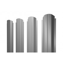 ГРАНД ЛАЙН Штакетник П-образный B фигурный 0,5 Satin RAL 7004 сигнальный серый 445811