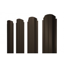ГРАНД ЛАЙН Штакетник П-образный B фигурный 0,45 ПЭ двухсторонний RR 32 темно-коричневый 453533