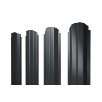 ГРАНД ЛАЙН Штакетник П-образный А фигурный 0,45 Drap TX RAL 7016 антрацитово-серый 480411