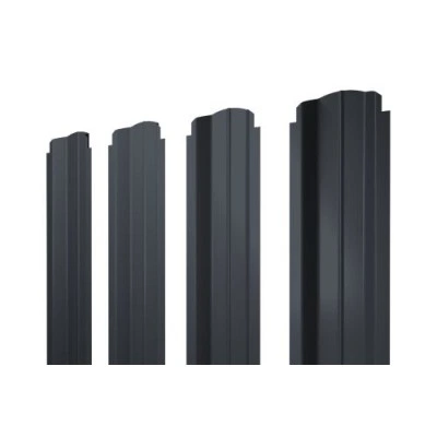 Штакетник П-образный B фигурный Grand Line 0,5 Атлас RAL 7024 мокрый асфальт — 566361 Штакетник П-образный B фигурный Grand Line 0,5 Атлас RAL 7024 мокрый асфальт — 566361