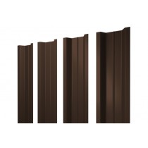 ГРАНД ЛАЙН Штакетник П-образный В с прямым резом 0,5 PurPro RAL 8017 шоколад 557372