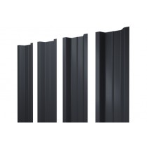 ГРАНД ЛАЙН Штакетник П-образный В с прямым резом 0,5 PurPro RAL 7024 мокрый асфальт 557379