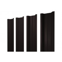 ГРАНД ЛАЙН Штакетник П-образный В с прямым резом 0,5 Drap TX RAL 9005 черный 572344