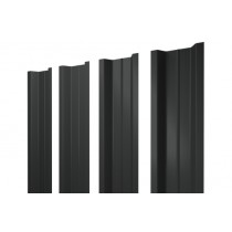 ГРАНД ЛАЙН Штакетник П-образный В с прямым резом 0,5 Velur X RAL 7016 антрацитово-серый 579931